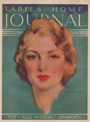 ORIG VINTAGE MAGAZINE COVER/ LADIES HOME JOURNAL - NOVEMBER 1932by: Hoff (Illust.), Guy