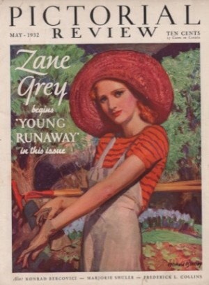 ORIG VINTAGE MAGAZINE COVER/ PICTORIAL REVIEW - MAY 1932by: Barclay (Illust.), McClelland