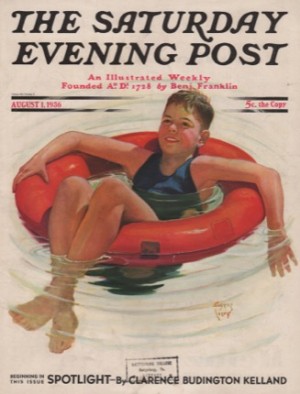 ORIG VINTAGE MAGAZINE COVER/ SATURDAY EVENING POST - AUGUST 1 1936by: Iverd (Illust.), Eugene