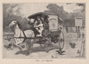 ORIG VINTAGE MAGAZINE ILLUSTRATION: Harper's Weekly 1911 - The Joy-Ridersby: W.L. Jacobs