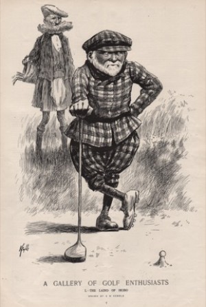 ORIG VINTAGE MAGAZINE ILLUSTRATION: The Laird if Skibo /A Gallery of Golf Enthusiastsby: E.W. Kemble
