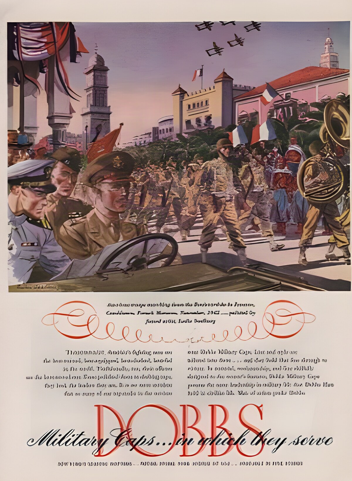 ORIG VINTAGE WWII DOBBS HAT AD: World War 2by: Saalburg (Illust.), Leslie