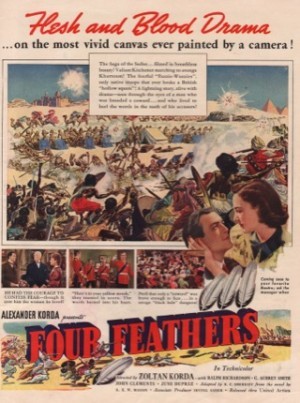 ORIGINAL VINTAGE MAGAZINE AD FOR A MOVIE: Alexander Korda presents Four Feathersby: Alexander Korda