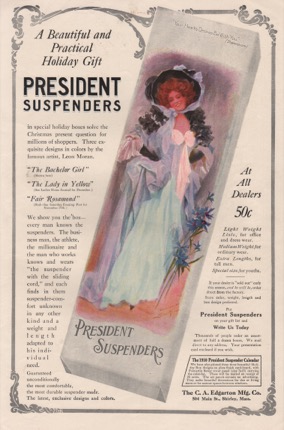 ORIGINAL VINTAGE MAGAZINE AD FOR PRESIDENT SUSPENDERSby: N/A
