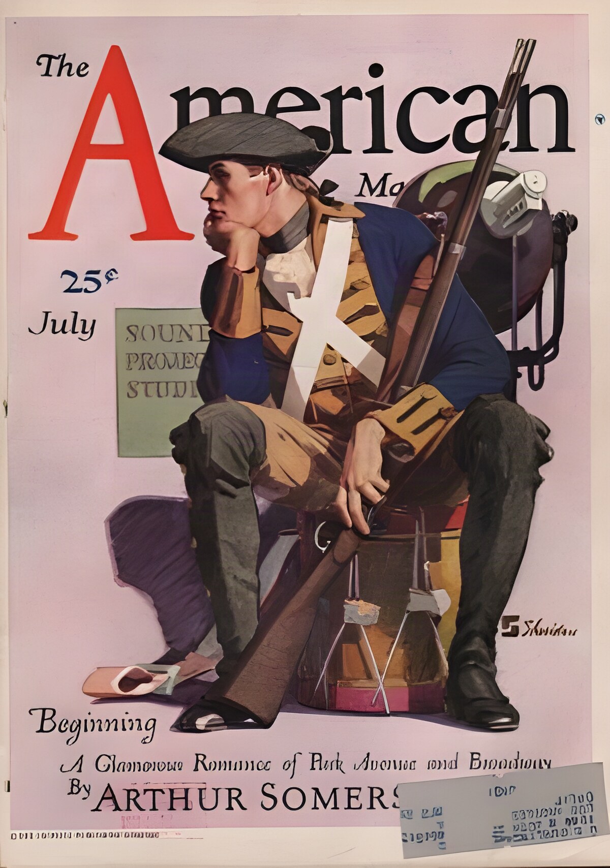 ORIGINAL VINTAGE MAGAZINE COVER: American Magazine July 1930 - Revolutionary War Costumeby: John Sheridan (Illust.)