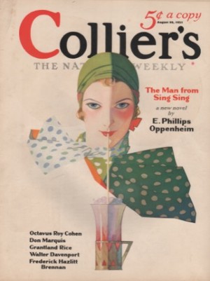 ORIGINAL VINTAGE MAGAZINE COVER: Collier's August 29 1931 - woman with ice cream sodaby: N/A
