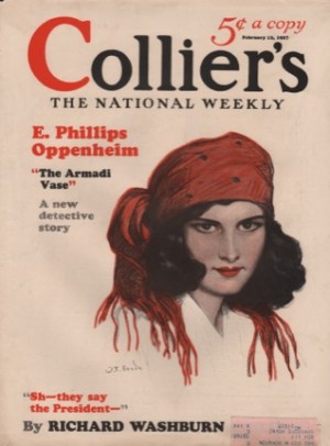 ORIGINAL VINTAGE MAGAZINE COVER: Collier's February 12 1927 Gypsy girlby: W. T. Benda (Illust.)