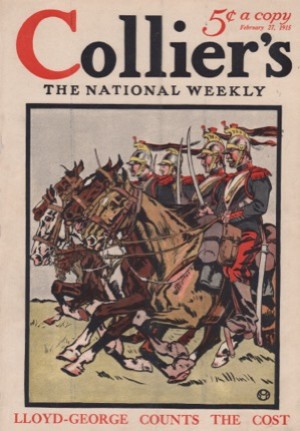 ORIGINAL VINTAGE MAGAZINE COVER: Collier's February 27 1915 - Charging Soldiersby: Edward Penfield (Illust.)