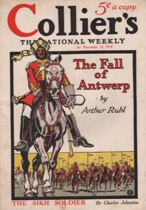 ORIGINAL VINTAGE MAGAZINE COVER: Collier's November 14 1914- Indian Soldietby: Edward Penfield (Illust.)