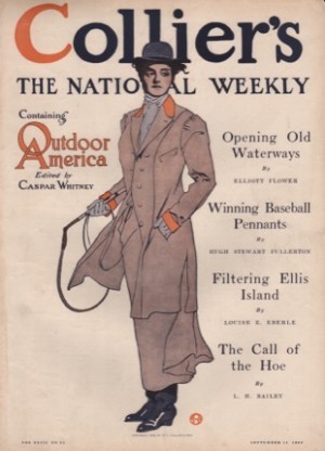 ORIGINAL VINTAGE MAGAZINE COVER: Collier's September 11 1909 - Woman in riding outfitby: Edward Penfield (Illust.)