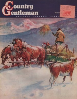 ORIGINAL VINTAGE MAGAZINE COVER: Country Gentleman March 1945by: Matt Clark (Illust.)
