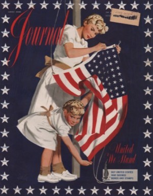 ORIGINAL VINTAGE MAGAZINE COVER: Ladies Home Journal -  July 1943by: Al Parker (Illust.)