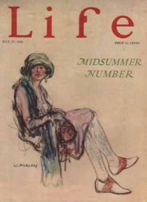ORIGINAL VINTAGE MAGAZINE COVER: Life July 271922 &#95; Seated woman with green hat - Midsummer Numberby: Wallace Morgan (Illust.)