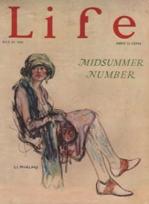 ORIGINAL VINTAGE MAGAZINE COVER: Life July 271922 _ Seated woman with green hat - Midsummer Numberby: Wallace Morgan (Illust.)
