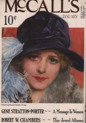 ORIGINAL VINTAGE MAGAZINE COVER: McCall's January - Lucindaby: Howard Chandler Christy (Illust.)