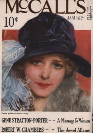 ORIGINAL VINTAGE MAGAZINE COVER: McCall's January - Lucindaby: Howard Chandler Christy (Illust.)