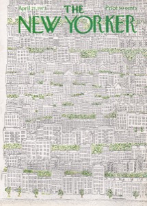 ORIGINAL VINTAGE MAGAZINE COVER: New Yorker April 21 1973 - Buildingsby: R. Davidson (Illust.)