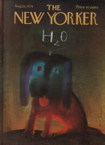 ORIGINAL VINTAGE MAGAZINE COVER: New Yorker Aug. 26 1974 - Thirsty dogby: Andre Francois (Illust.)