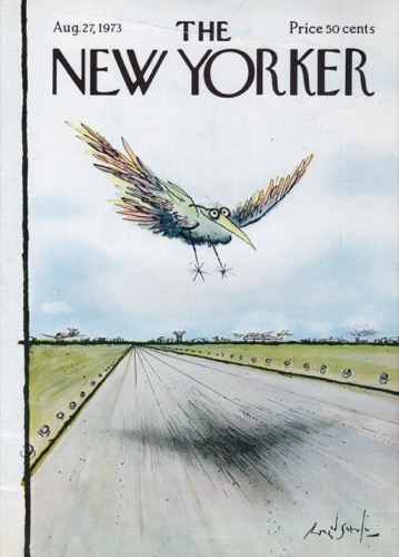 ORIGINAL VINTAGE MAGAZINE COVER: New Yorker Aug. 27 1973 - Bird landingby: Ronald Searle (Illust.)