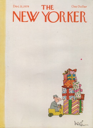 ORIGINAL VINTAGE MAGAZINE COVER: New Yorker Dec. 11 1978 - loading Christmas giftsby: Arnie Levin (Illust.)