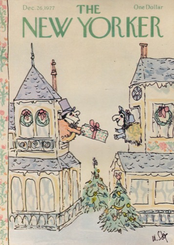 ORIGINAL VINTAGE MAGAZINE COVER: New Yorker Dec. 26 1977 - Christmas giftby: William Steig (Illust.)