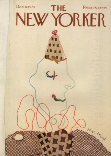 ORIGINAL VINTAGE MAGAZINE COVER: New Yorker Dec. 8 1975 - Man in party hatby: Paul Degen (Illust.)
