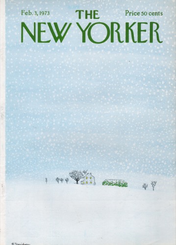 ORIGINAL VINTAGE MAGAZINE COVER: New Yorker Feb. 3 1973 - Snow stormby: R. Davidson (Illust.)
