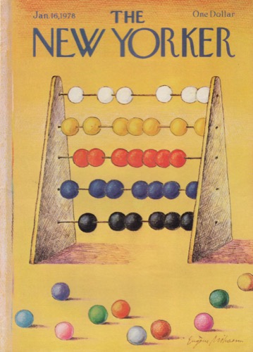 ORIGINAL VINTAGE MAGAZINE COVER: New Yorker Jan. 16 1978 - Abacusby: Eugene Mihaesco (Illust.)