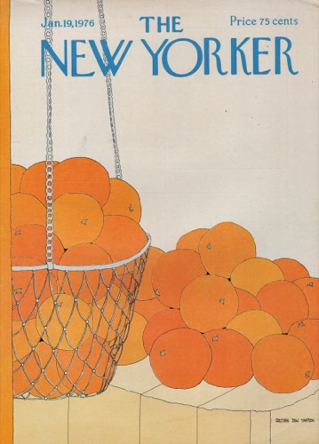 ORIGINAL VINTAGE MAGAZINE COVER: New Yorker Jan. 19 1976 - Orangesby: Gretchen Dow Simpson (Illust.)