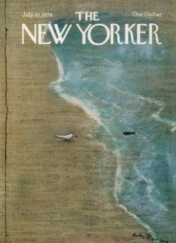 ORIGINAL VINTAGE MAGAZINE COVER: New Yorker July 10 1978 - Seagull eyeing fishby: Andre Francois (Illust.)