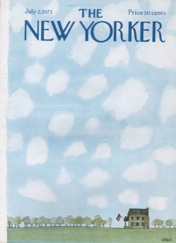 ORIGINAL VINTAGE MAGAZINE COVER: New Yorker July 3 1973 - solitary houseby: Robert Weber (Illust.)