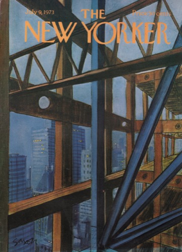 ORIGINAL VINTAGE MAGAZINE COVER: New Yorker July 9 1973 -Girdersby: Charles Saxon (Illust.)