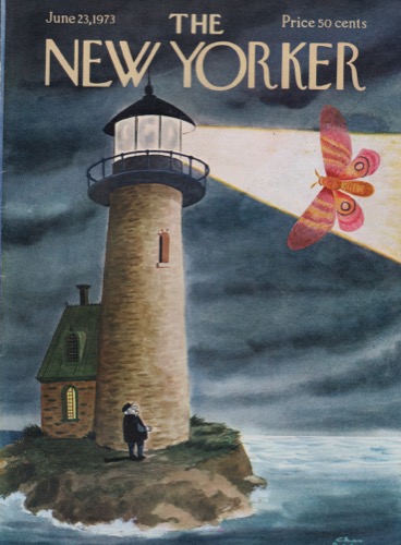 ORIGINAL VINTAGE MAGAZINE COVER: New Yorker June 23 1973 - Lighthouseby: Charles Addams (Illust.)