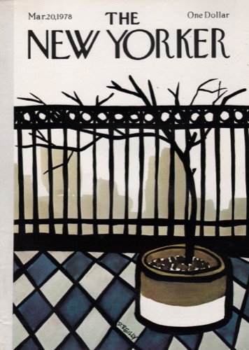 ORIGINAL VINTAGE MAGAZINE COVER: New Yorker Mar. 20 1978 - Plant on balconyby: Dan Reilly (Illust.)