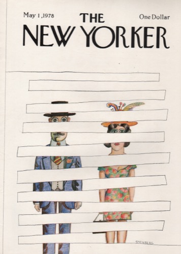 ORIGINAL VINTAGE MAGAZINE COVER: New Yorker May 1 1978 - Segmented coupleby: Saul Steinberg (Illust.)