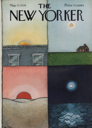 ORIGINAL VINTAGE MAGAZINE COVER: New Yorker May 17 1976 - May skiesby: Pierre Le-Tan (Illust.)