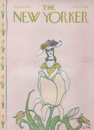 ORIGINAL VINTAGE MAGAZINE COVER: New Yorker May 29 1978 - Woman in flowerby: William Steig (Illust.)