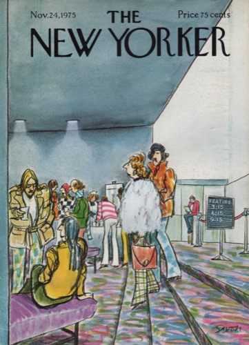 ORIGINAL VINTAGE MAGAZINE COVER: New Yorker Nov. 24 1975 - Hip moviegoers by: Charles Saxon (Illust.)