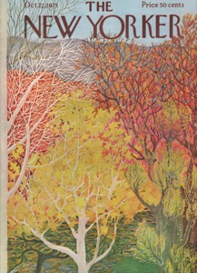 ORIGINAL VINTAGE MAGAZINE COVER: New Yorker Oct. 22 1973 - Fall foliageby: Ilonka Karasz (Illust.)