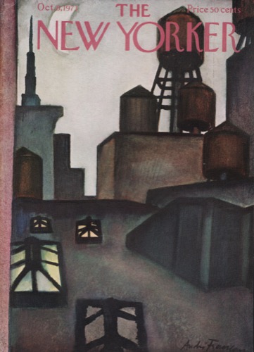 ORIGINAL VINTAGE MAGAZINE COVER: New Yorker Oct. 8 1973 - Rooftopsby: Andre Francois (Illust.)