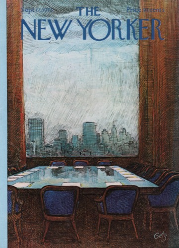 ORIGINAL VINTAGE MAGAZINE COVER: New Yorker Sept. 17 1973 - Conference roomby: Arthur Getz (Illust.)
