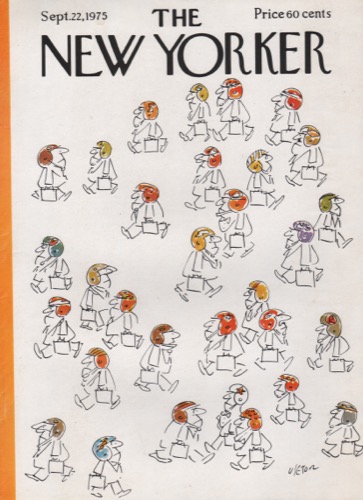 ORIGINAL VINTAGE MAGAZINE COVER: New Yorker Sept. 22 1975 - Businessmen in football helmetsby: Vietor (Illust.)