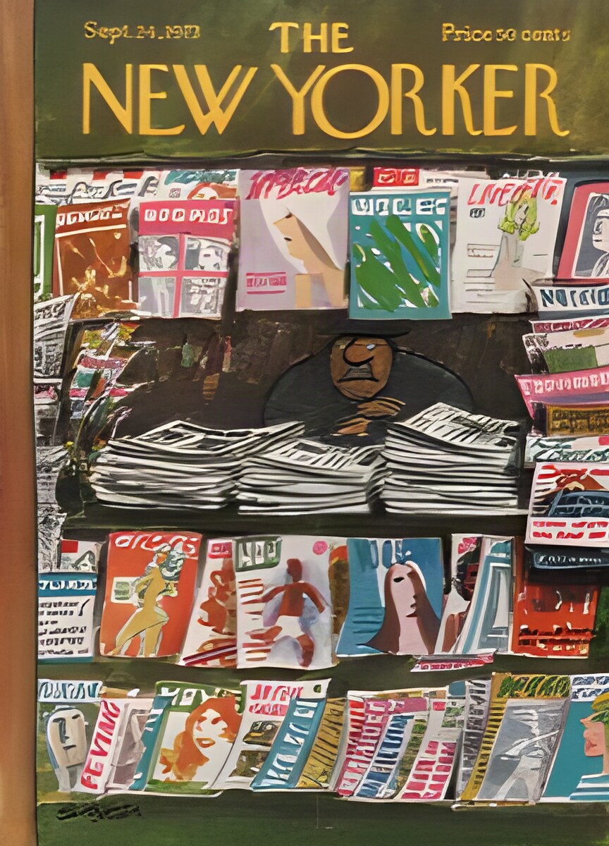 ORIGINAL VINTAGE MAGAZINE COVER: New Yorker Sept. 24 1973 - Newstandby: Charles Saxon (Illust.)
