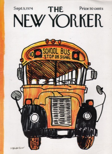 ORIGINAL VINTAGE MAGAZINE COVER: New Yorker Sept. 9 1974 - School Busby: James Stevenson (Illust.)