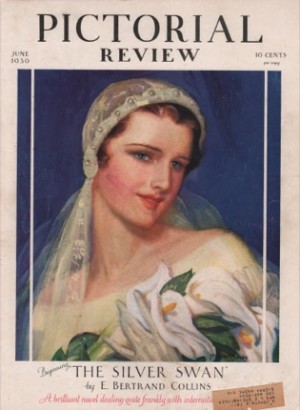 ORIGINAL VINTAGE MAGAZINE COVER: Pictorial Review June 1930 - June brideby: McLelland Barclay (Illust.)