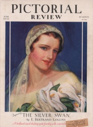 ORIGINAL VINTAGE MAGAZINE COVER: Pictorial Review June 1930 - June brideby: McLelland Barclay (Illust.)