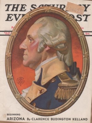 ORIGINAL VINTAGE MAGAZINE COVER: Saturday Evening Post February 25 1939 - Washington portraitby: J. C. Leyendecker (Illust.)
