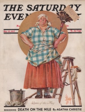 ORIGINAL VINTAGE MAGAZINE COVER: Saturday Evening Post May 15 1937 - Queen of the Mayby: J. C. Leyendecker (Illust.)