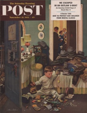 ORIGINAL VINTAGE MAGAZINE COVER: Saturday Evening Post - November 22 1952by: Stevan Dohanos (Illust.)