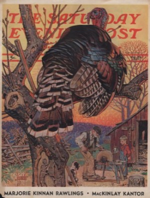 ORIGINAL VINTAGE MAGAZINE COVER: Saturday Evening Post - November 25 1939 -Turkey awaiting fate.by: J. C. Leyendecker (Illust.)